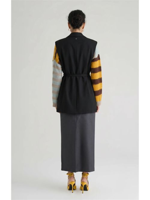 Gilet lungo stile blazer con cintura Manila Grace MANILA GRACE | G104PUME001